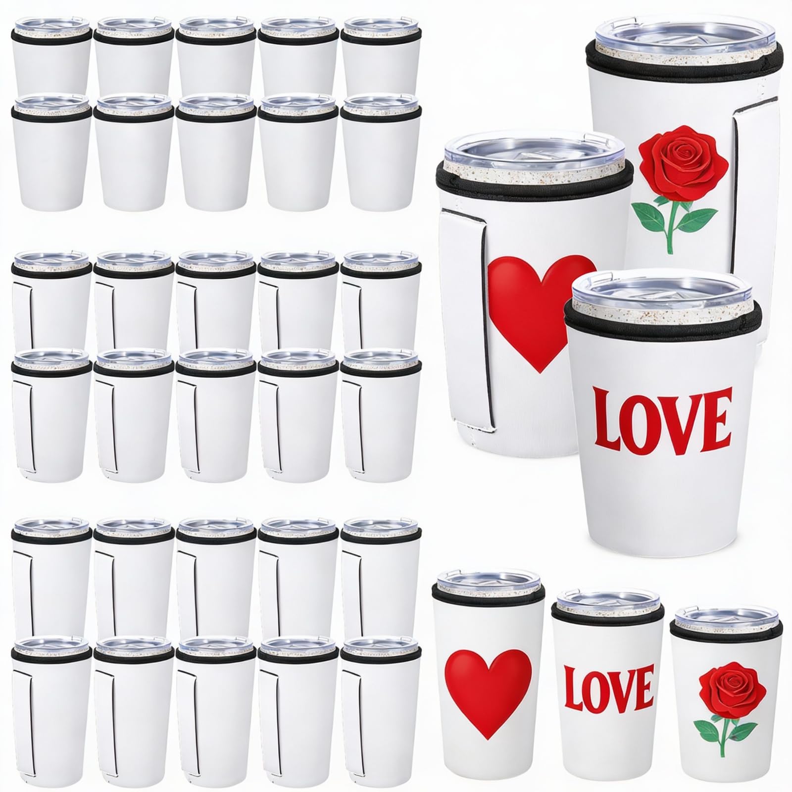 Amazon.com: Layhit 36 Pcs Sublimation Blank Coffee Sleeve 16-32 oz
